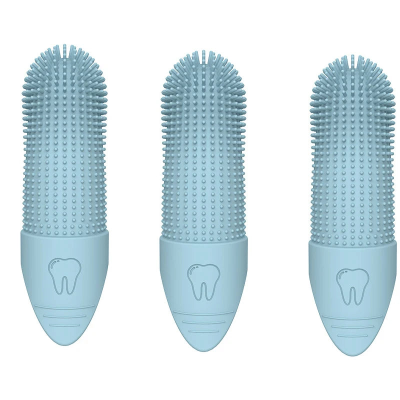Pet Finger Toothbrush Set | Food-Grade Silicone Dental Kit for Dogs & Cats — 360° Cleaning