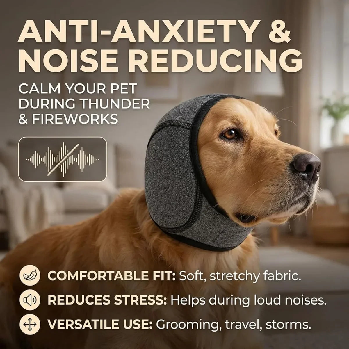 Adjustable Dog Ear Hood for Noise Reduction, 2-Pack
