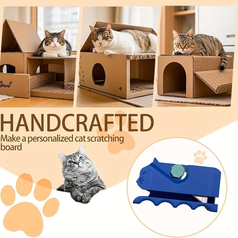 3D-Printed Kitten Cardboard Strip Cutter – DIY Tool for Cat Climbing Frames