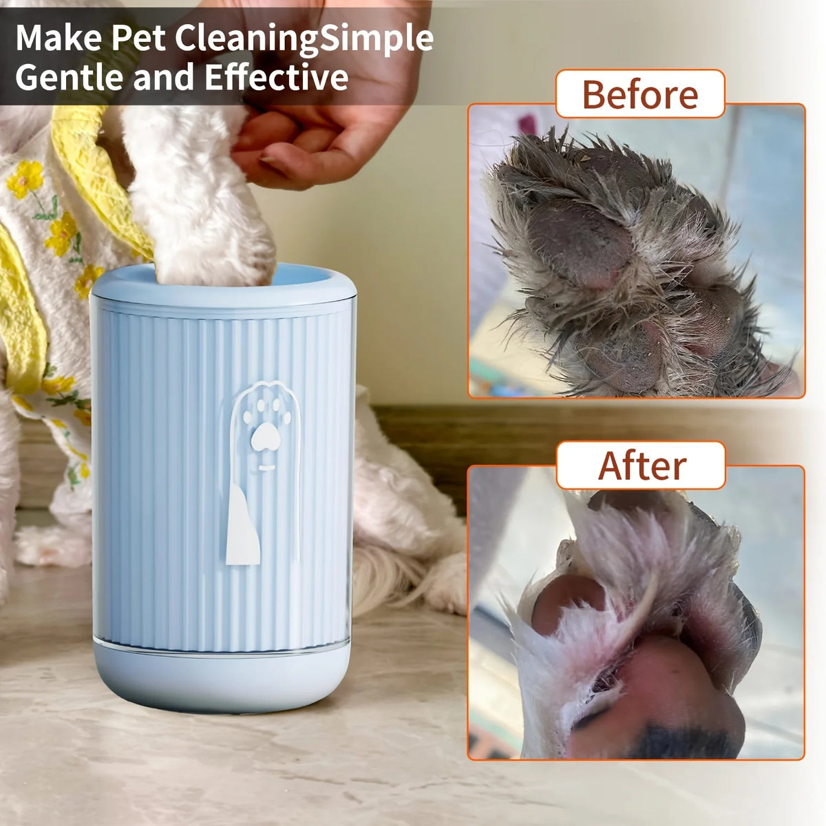 2-in-1 Dog Paw Washer Cup with Drying Towels