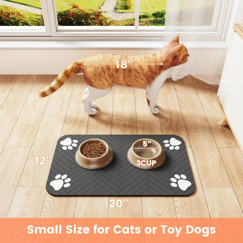Absorbent Pet Feeding Mat | Quick-Dry Diatomite Placemat with Non-Slip Rubber Backing for Dogs & Cats