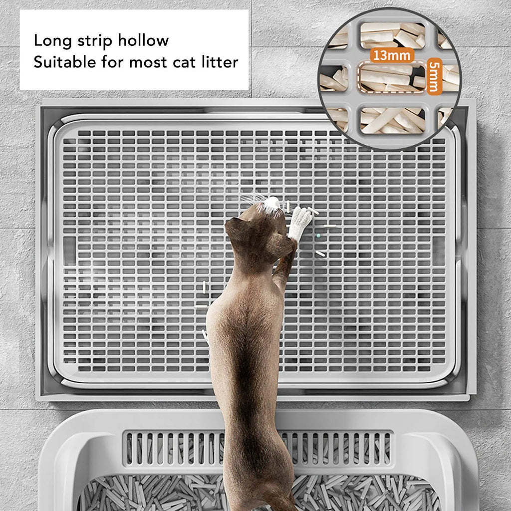 Double-Layer Cat Litter Mat with Anti-Slip Base