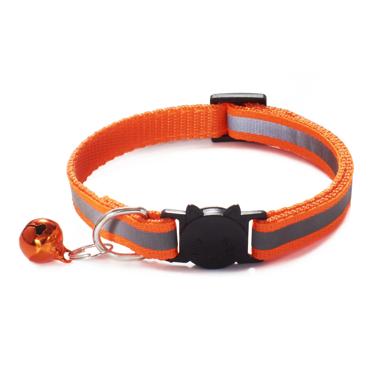 ROJECO Reflective Cat Collar with Bell — Adjustable Safety Breakaway Necklace for Cats & Kittens