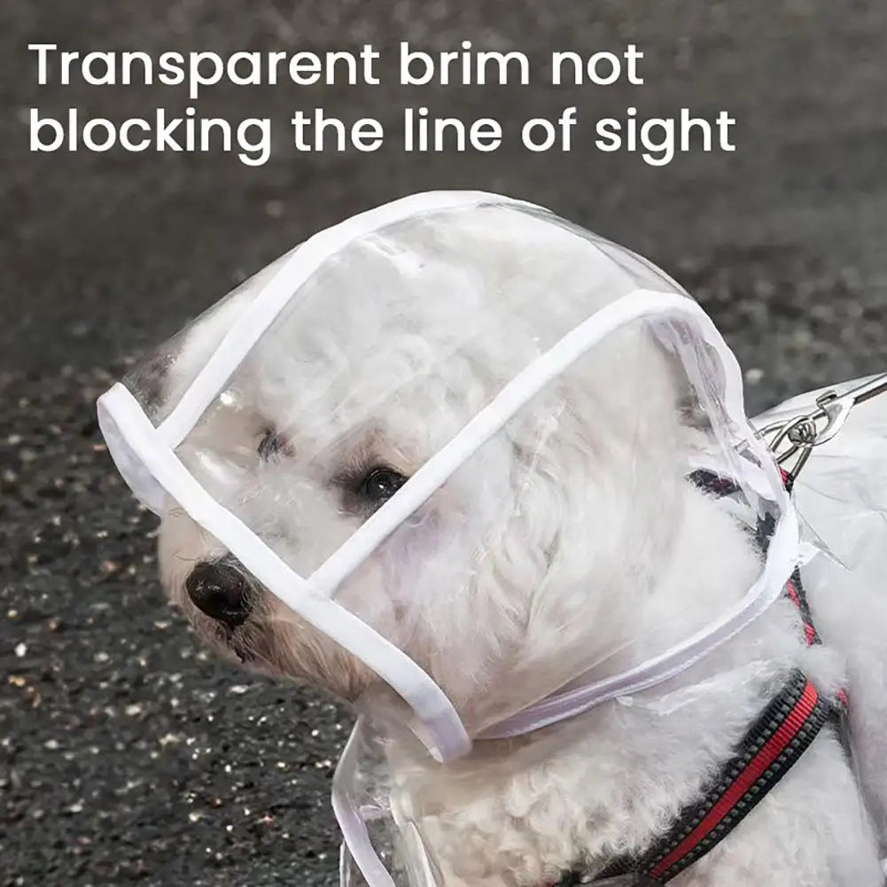 Waterproof Dog Raincoat | Hooded PVC Poncho with Transparent Brim & Leash Hole for Small to Large Dogs
