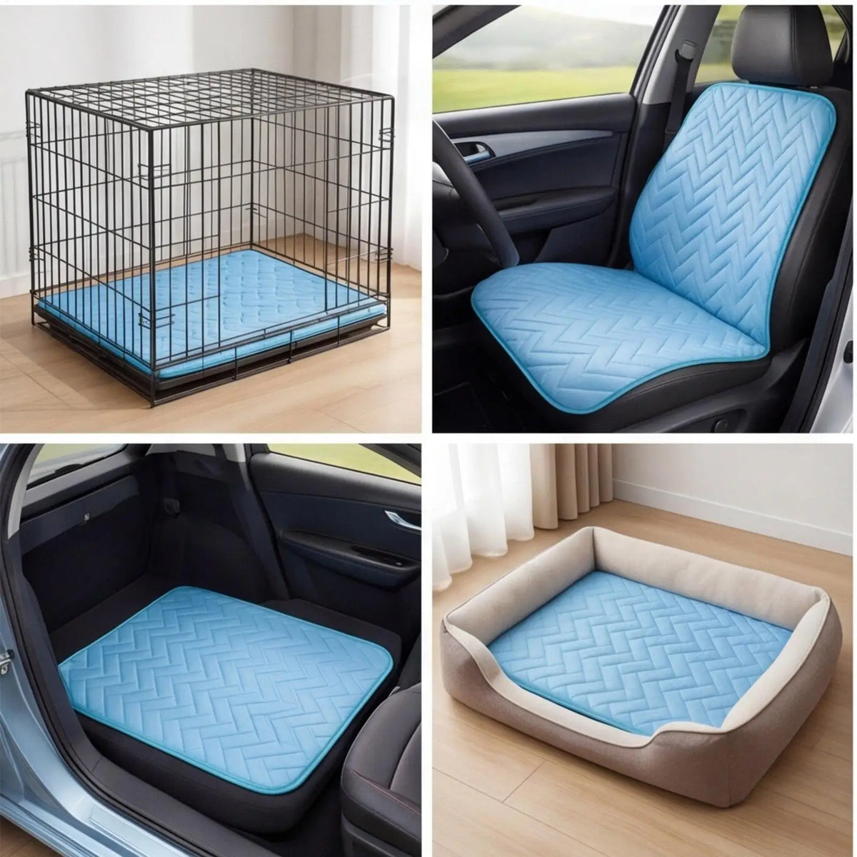 Pet Cooling Mat | Ice Silk Self-Cooling Pad for Dogs & Cats — Indoor & Outdoor Use