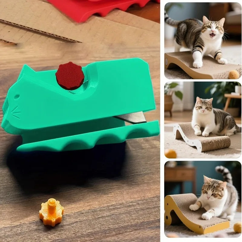 3D-Printed Kitten Cardboard Strip Cutter – DIY Tool for Cat Climbing Frames
