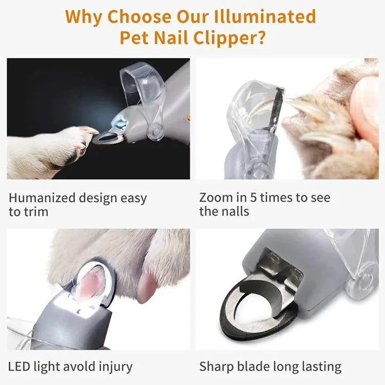 專業寵物指甲剪（附 LED 燈）— 貓狗指甲剪工具、腳趾甲剪刀、寵物用品
