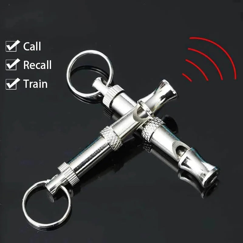 Ultrasonic Dog Training Whistle | Stainless Steel Silent Whistle with Adjustable Pitch & Keychain