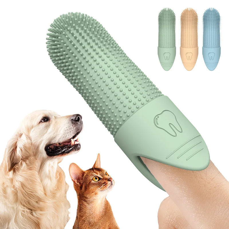 Pet Finger Toothbrush Set | Food-Grade Silicone Dental Kit for Dogs & Cats — 360° Cleaning