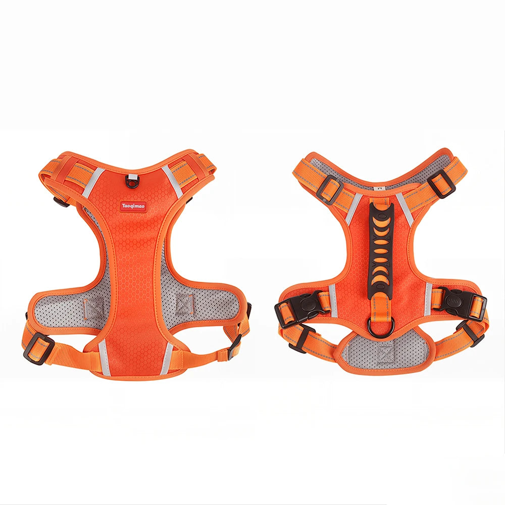 Adjustable Reflective Dog Harness with Waste Bag Dispenser