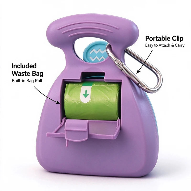 Foldable Dog Pooper Scooper with Built-In Bag Dispenser