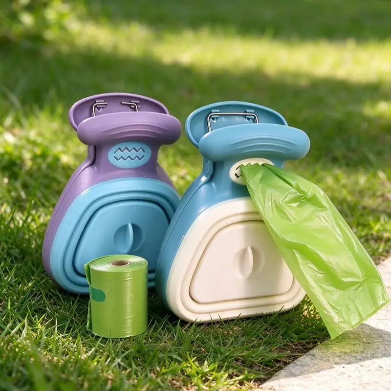 Foldable Dog Pooper Scooper with Built-In Bag Dispenser