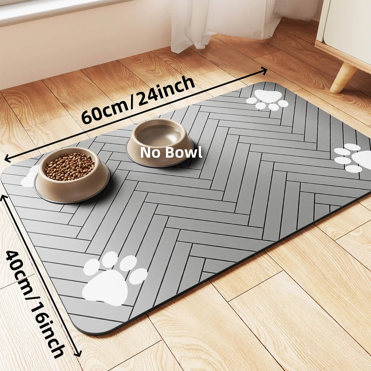 Absorbent Pet Feeding Mat | Quick-Dry Diatomite Placemat with Non-Slip Rubber Backing for Dogs & Cats