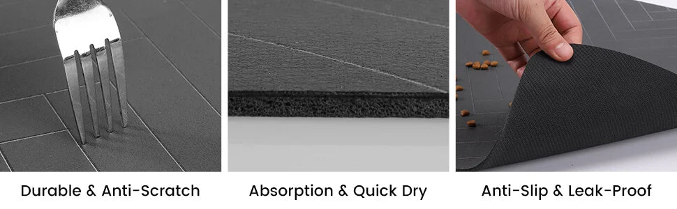 Absorbent Pet Feeding Mat | Quick-Dry Diatomite Placemat with Non-Slip Rubber Backing for Dogs & Cats