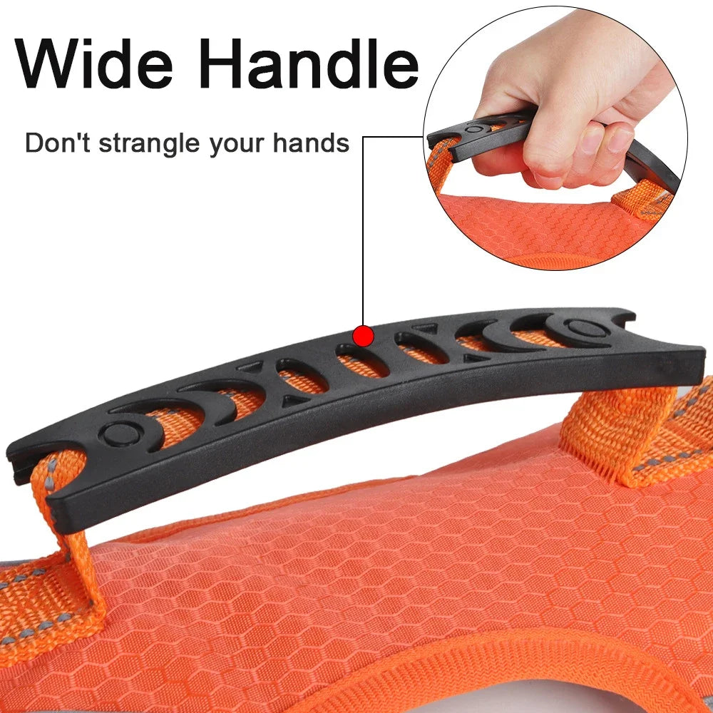 Adjustable Reflective Dog Harness with Waste Bag Dispenser
