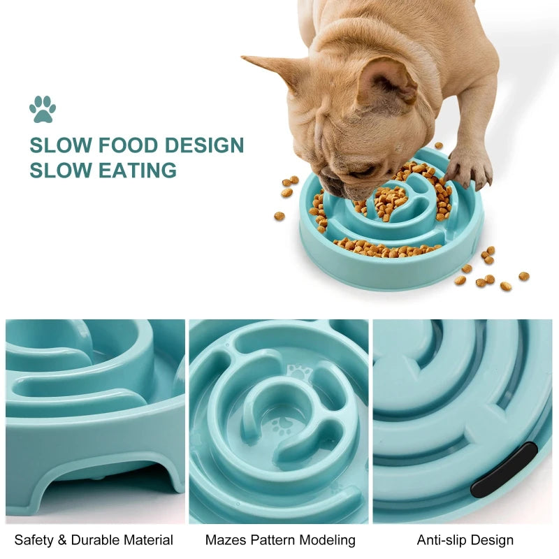 Pet Slow Feeder Bowl — Non-Slip Maze Design for Dogs & Cats