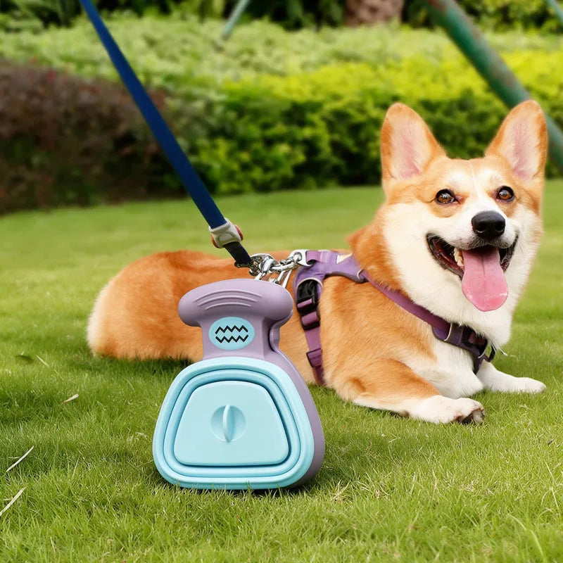 Foldable Dog Pooper Scooper with Built-In Bag Dispenser