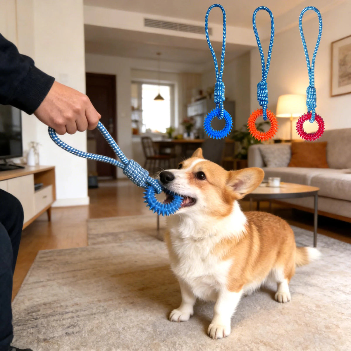 Dog Chew & Tug Toy — Interactive Training Rope Toy for Small & Medium Dogs