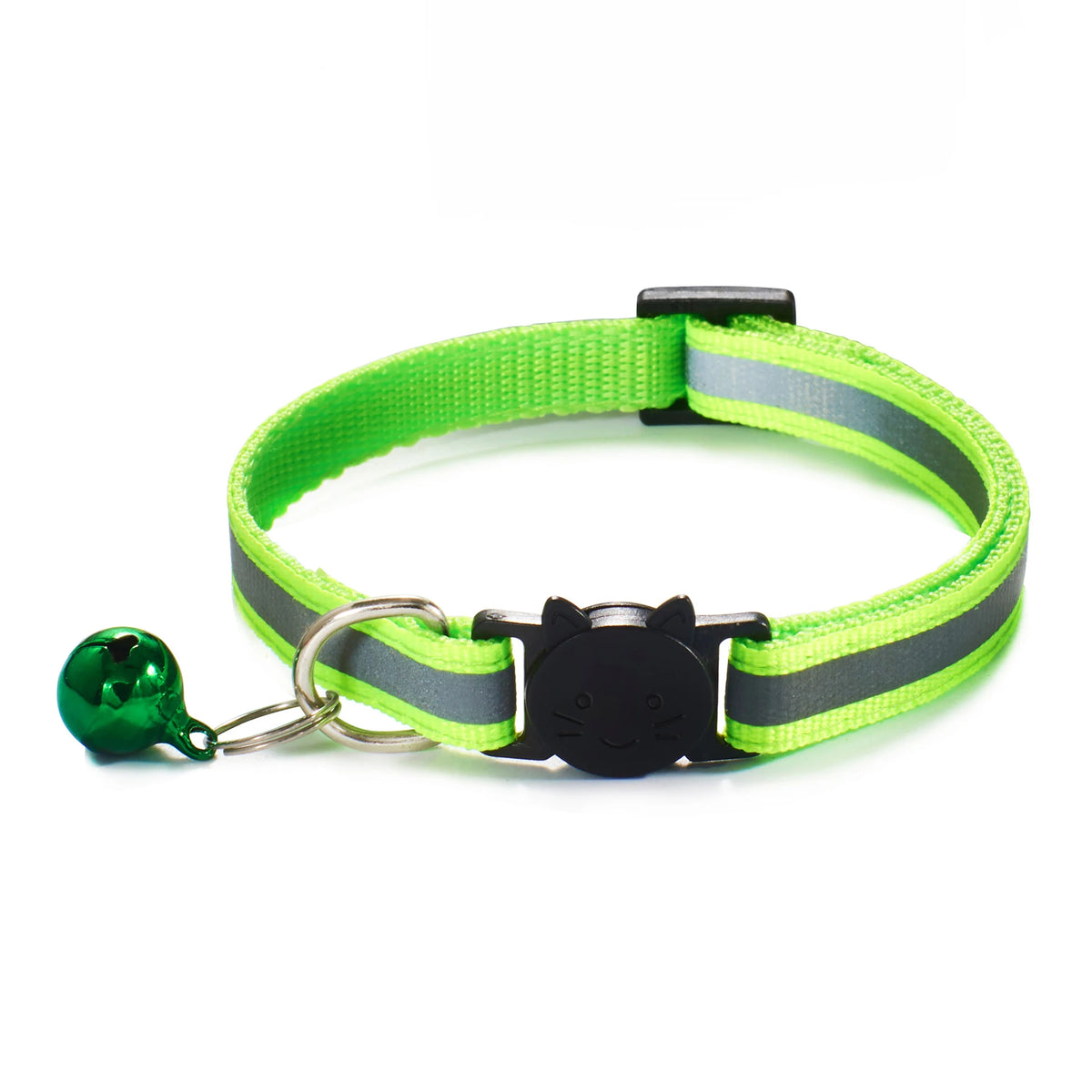 ROJECO Reflective Cat Collar with Bell — Adjustable Safety Breakaway Necklace for Cats & Kittens