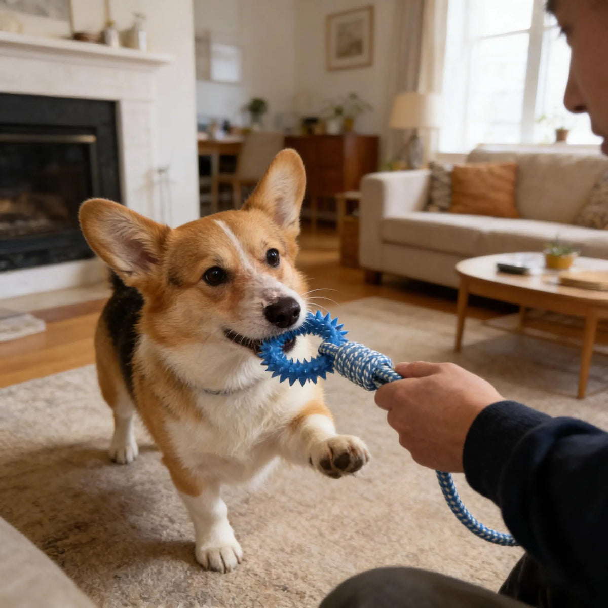 Dog Chew & Tug Toy — Interactive Training Rope Toy for Small & Medium Dogs