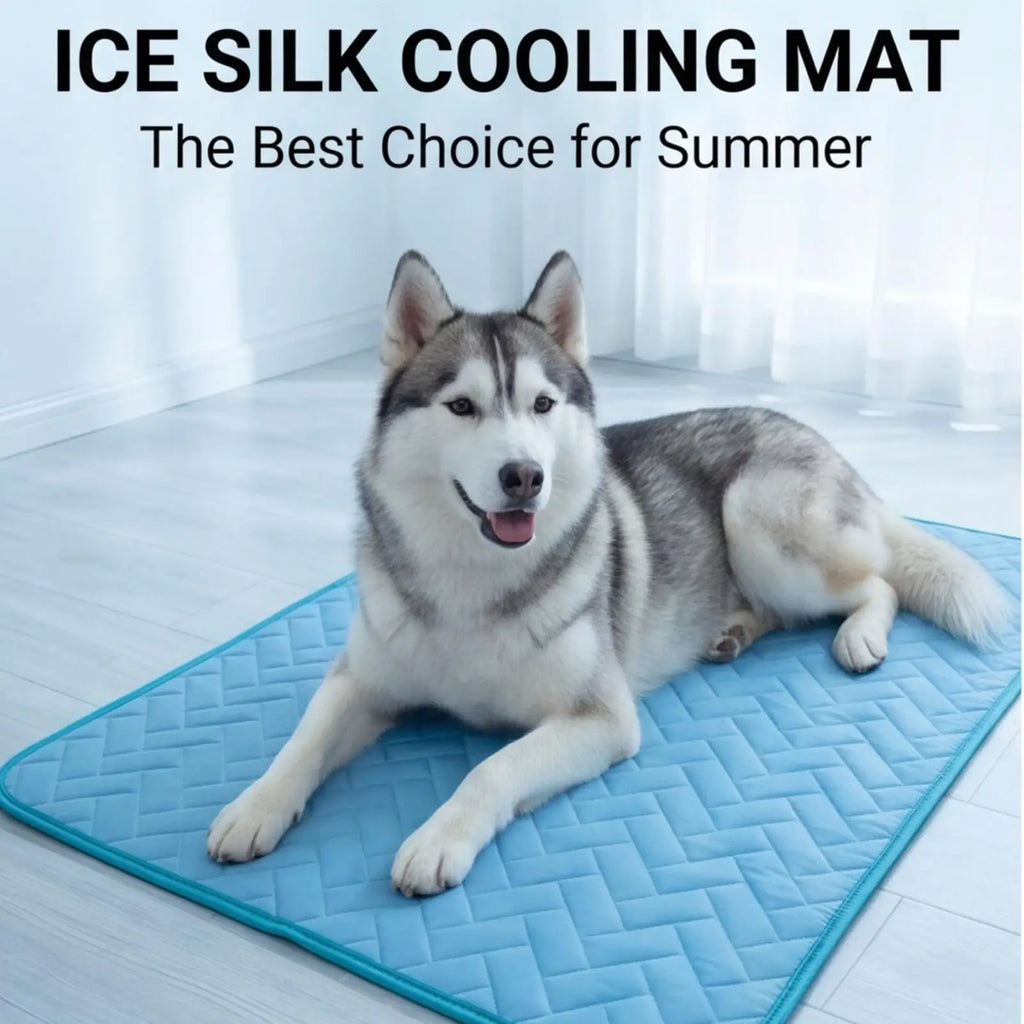 Pet Cooling Mat | Ice Silk Self-Cooling Pad for Dogs & Cats — Indoor & Outdoor Use