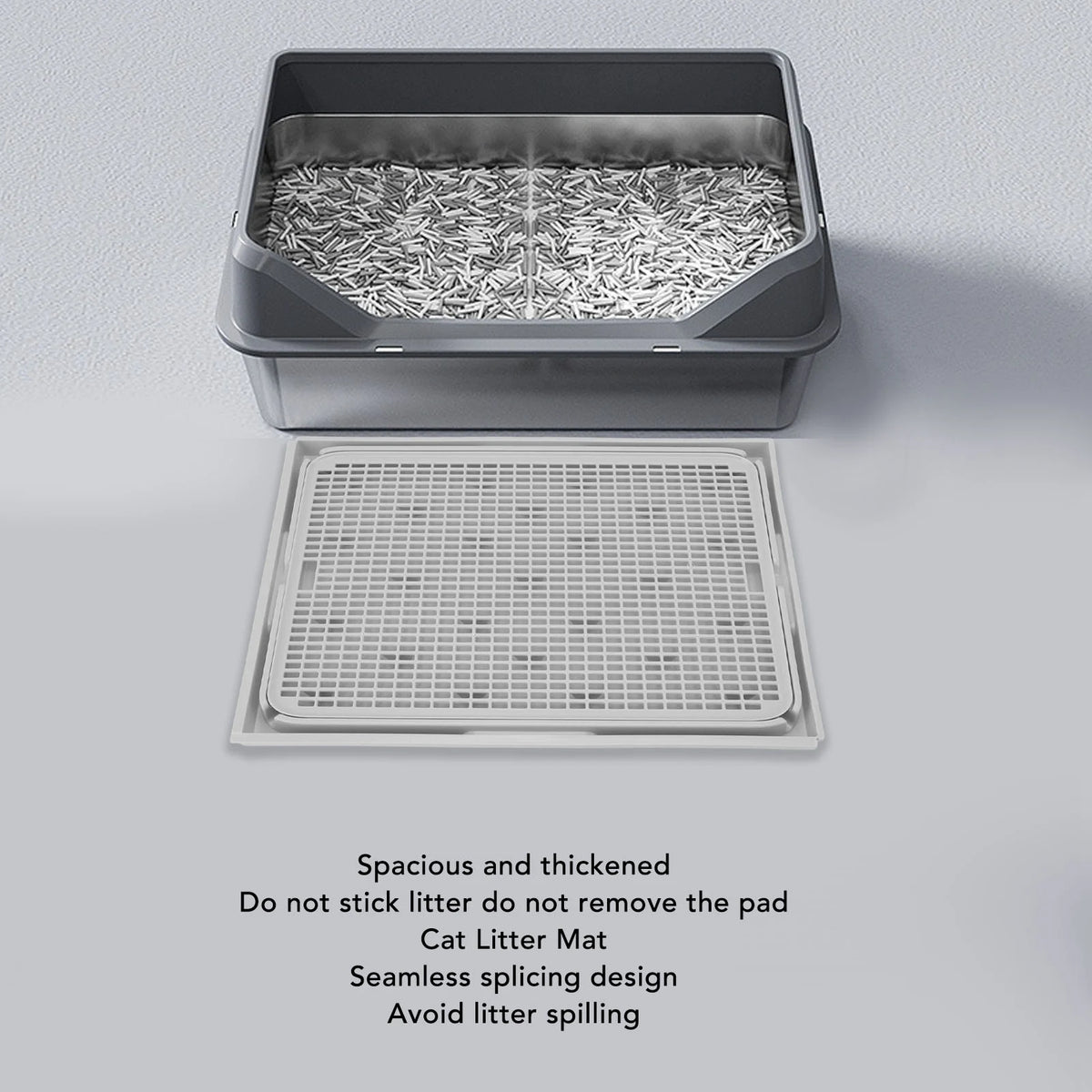 Double-Layer Cat Litter Mat with Anti-Slip Base