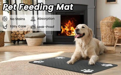 Absorbent Pet Feeding Mat | Quick-Dry Diatomite Placemat with Non-Slip Rubber Backing for Dogs & Cats