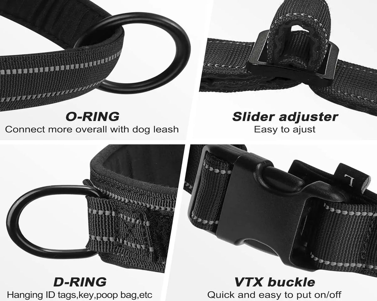 Tactical No-Pull Dog Harness — Heavy-Duty Reflective Vest for Large Breeds (S/M/L/XL)