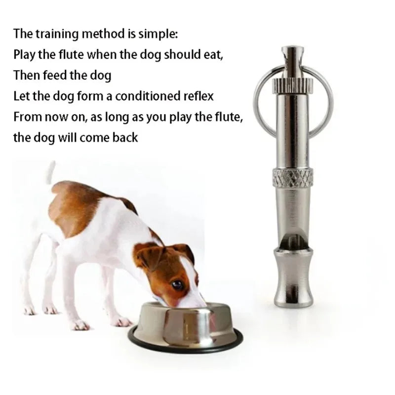 Ultrasonic Dog Training Whistle | Stainless Steel Silent Whistle with Adjustable Pitch & Keychain