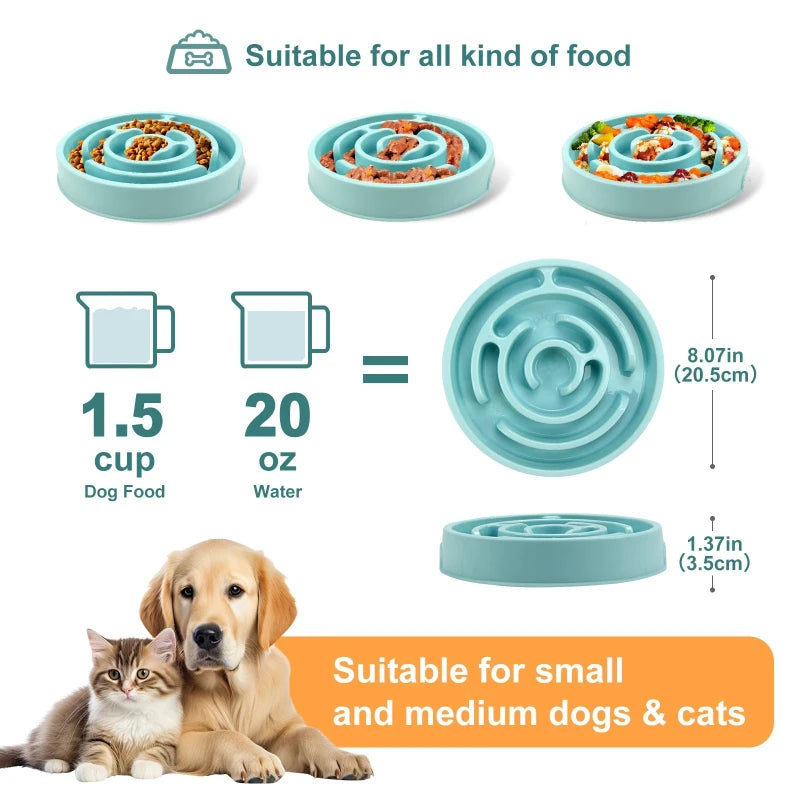 Pet Slow Feeder Bowl — Non-Slip Maze Design for Dogs & Cats
