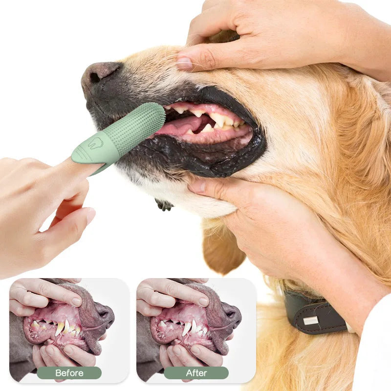 Pet Finger Toothbrush Set | Food-Grade Silicone Dental Kit for Dogs & Cats — 360° Cleaning