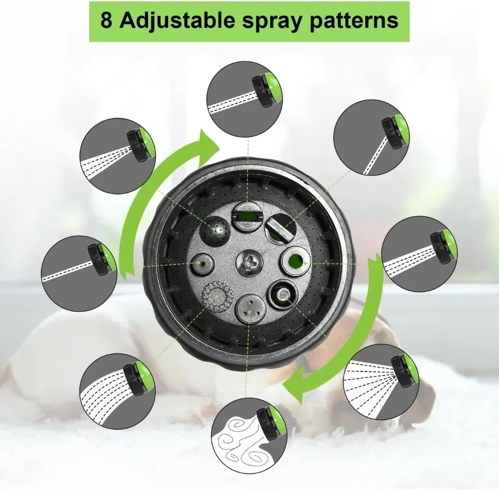 8-Pattern Pet Shower Sprayer with Adjustable Soap Dispenser