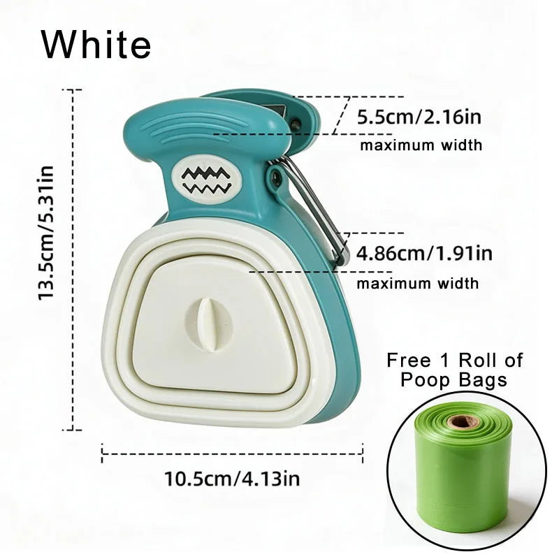 Foldable Dog Pooper Scooper with Built-In Bag Dispenser