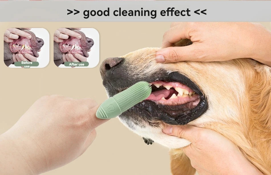 Pet Finger Toothbrush Set | Food-Grade Silicone Dental Kit for Dogs & Cats — 360° Cleaning