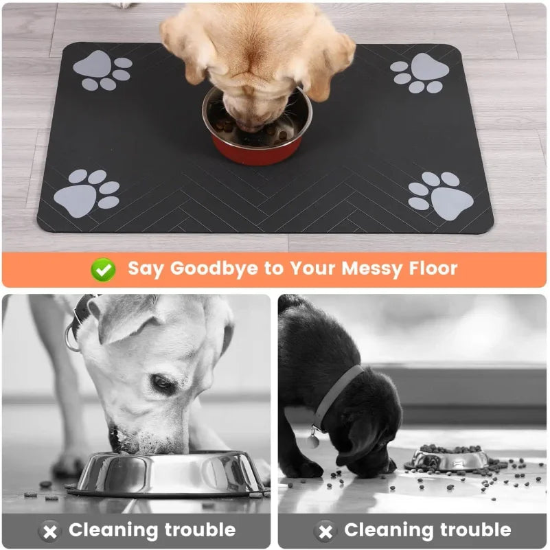 Absorbent Pet Feeding Mat | Quick-Dry Diatomite Placemat with Non-Slip Rubber Backing for Dogs & Cats