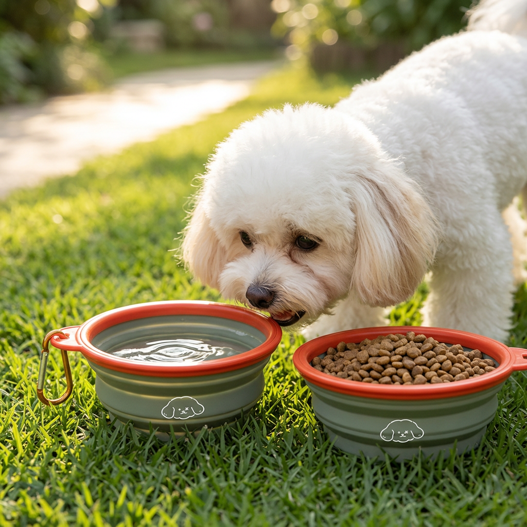 Collapsible Pet Travel Bowl Lifestyle